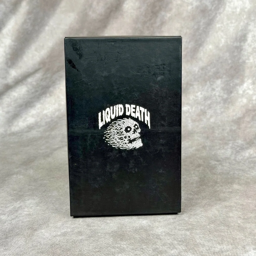Liquid Death Coffin Flask Stainless Steel Murder Your Thirst Skull Snake w Box
